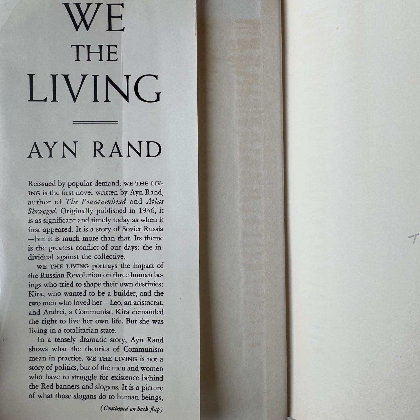 We The Living, Ayn Rand, 1959 Hardcover with Dust Jacket