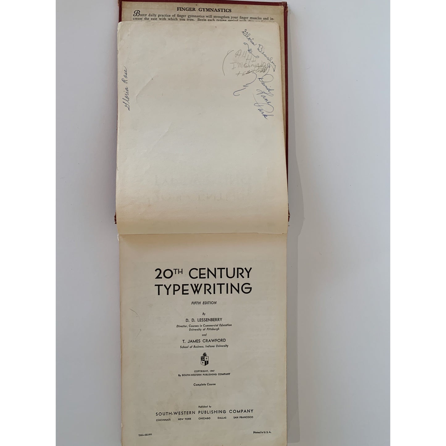 20th Century Typewriting, 1947 Typing Textbook