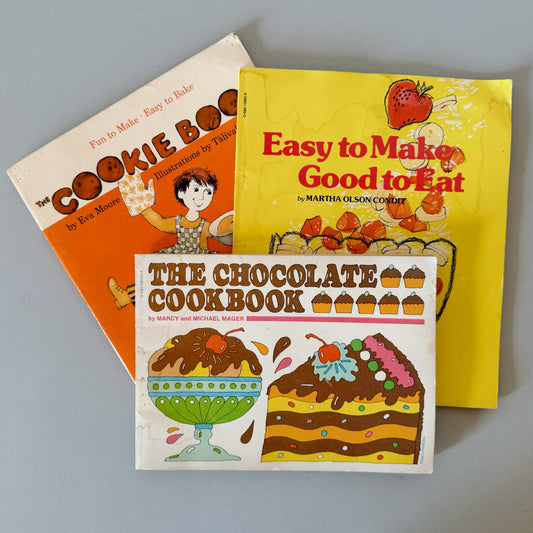 Vintage Scholastic Paperback Kids' 1970s Cookbook Bundle