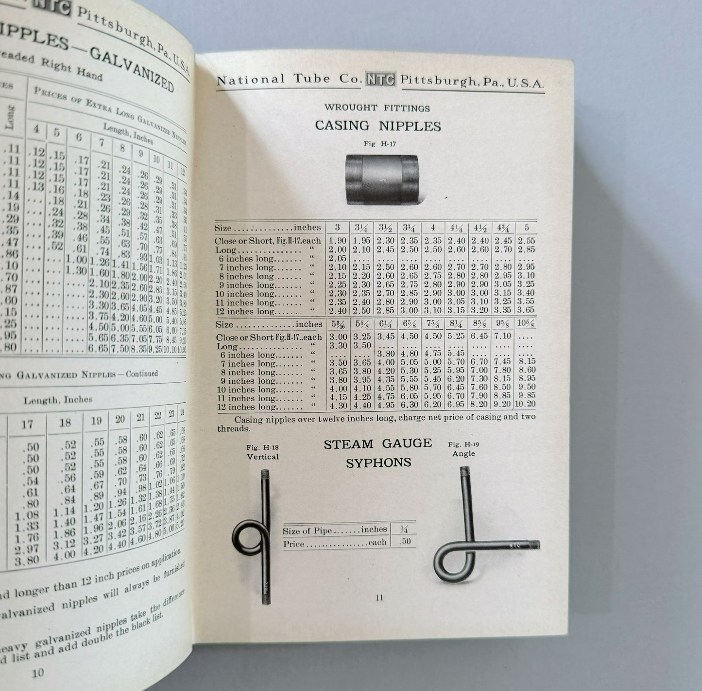 National Tube Company Catalogue H, Antique 1909 Illustrated Parts Catalog