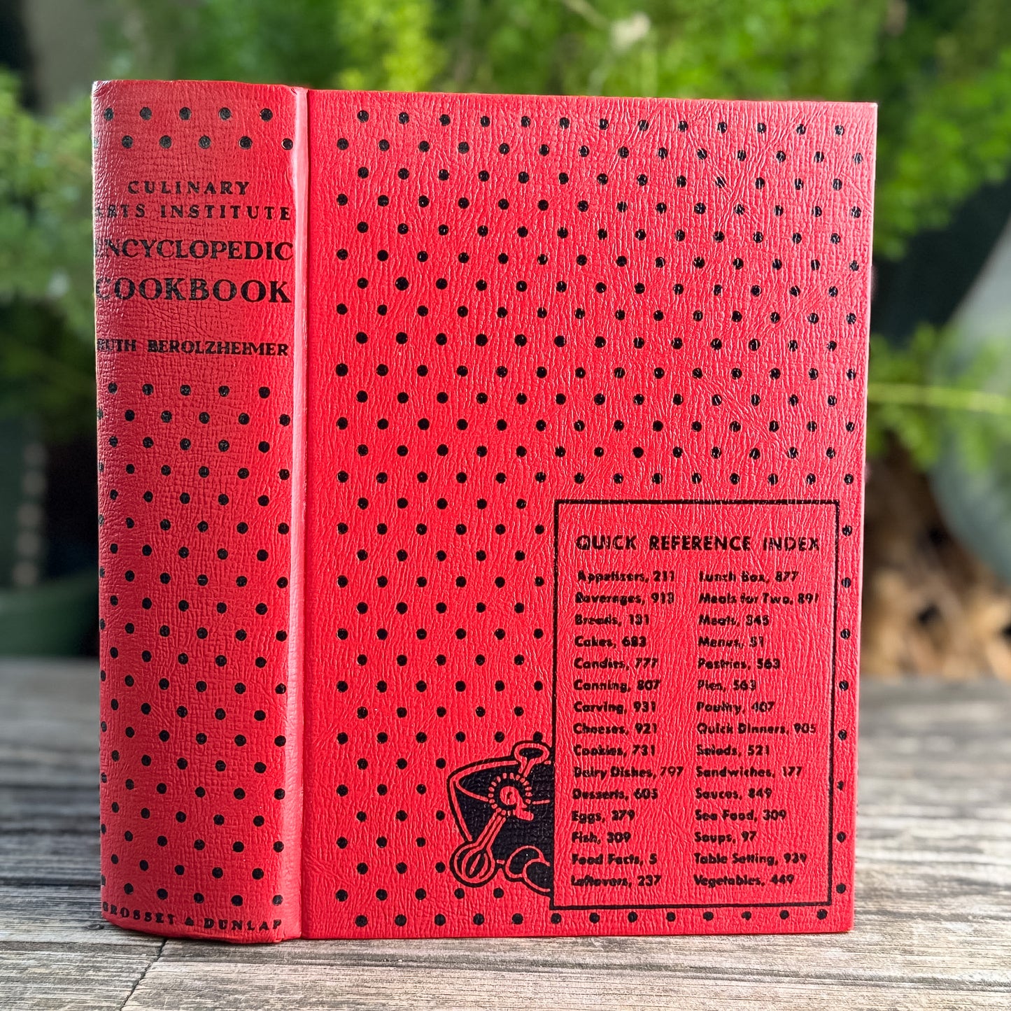Encyclopedic Cookbook, 1976, Red and Black Polka Dots