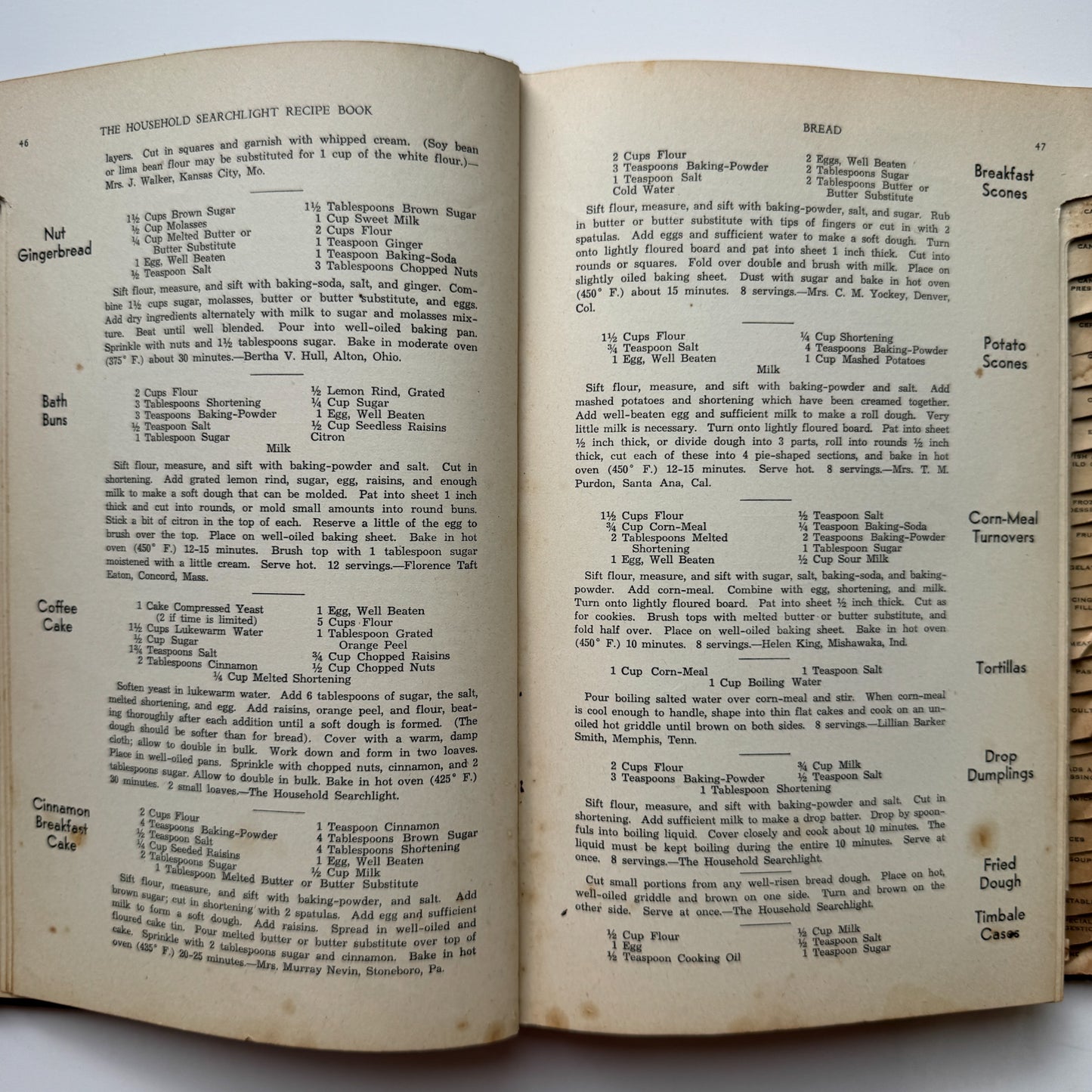 Searchlight Recipe Book, 1944, Household Magazine Tabbed Hardcover