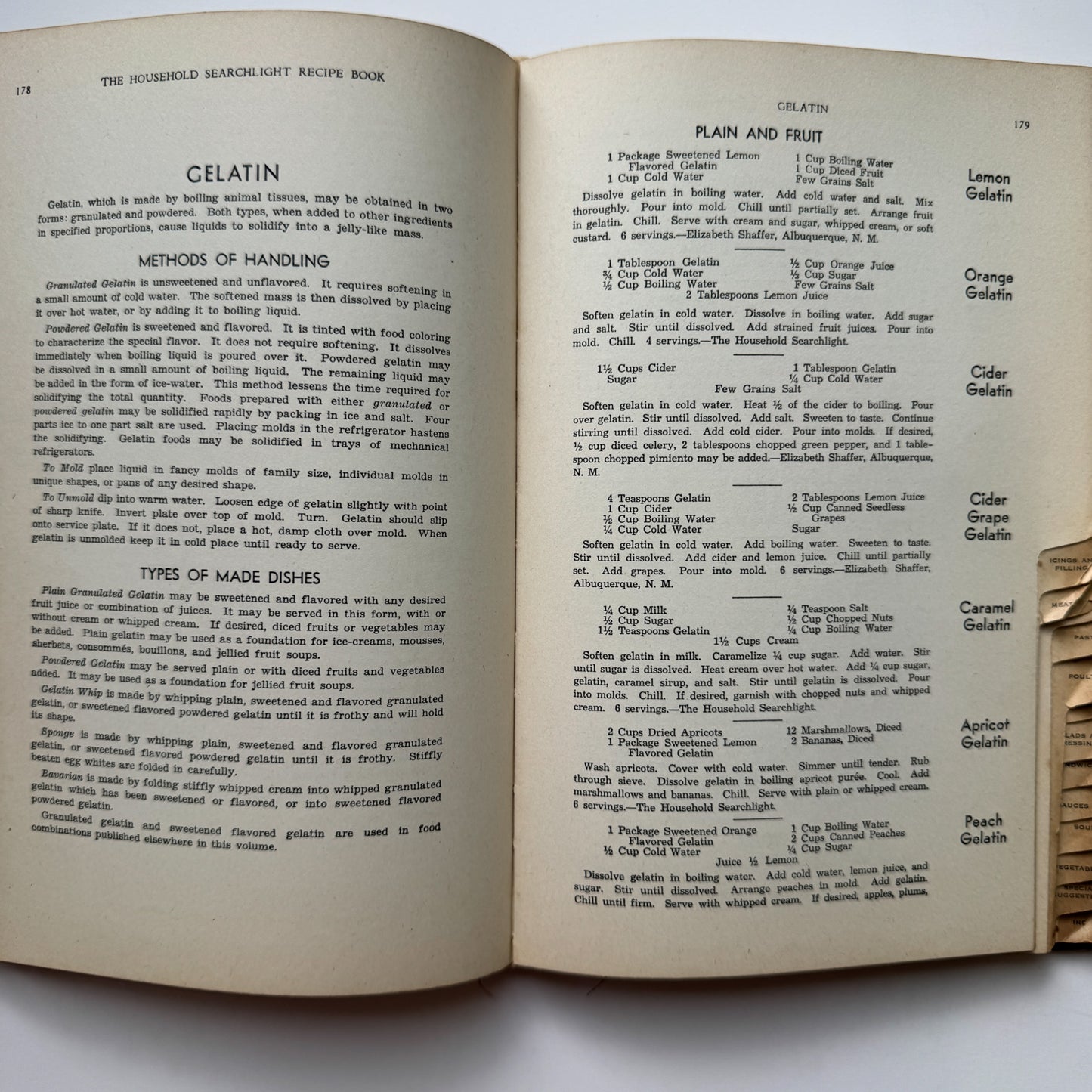 Searchlight Recipe Book, 1944, Household Magazine Tabbed Hardcover