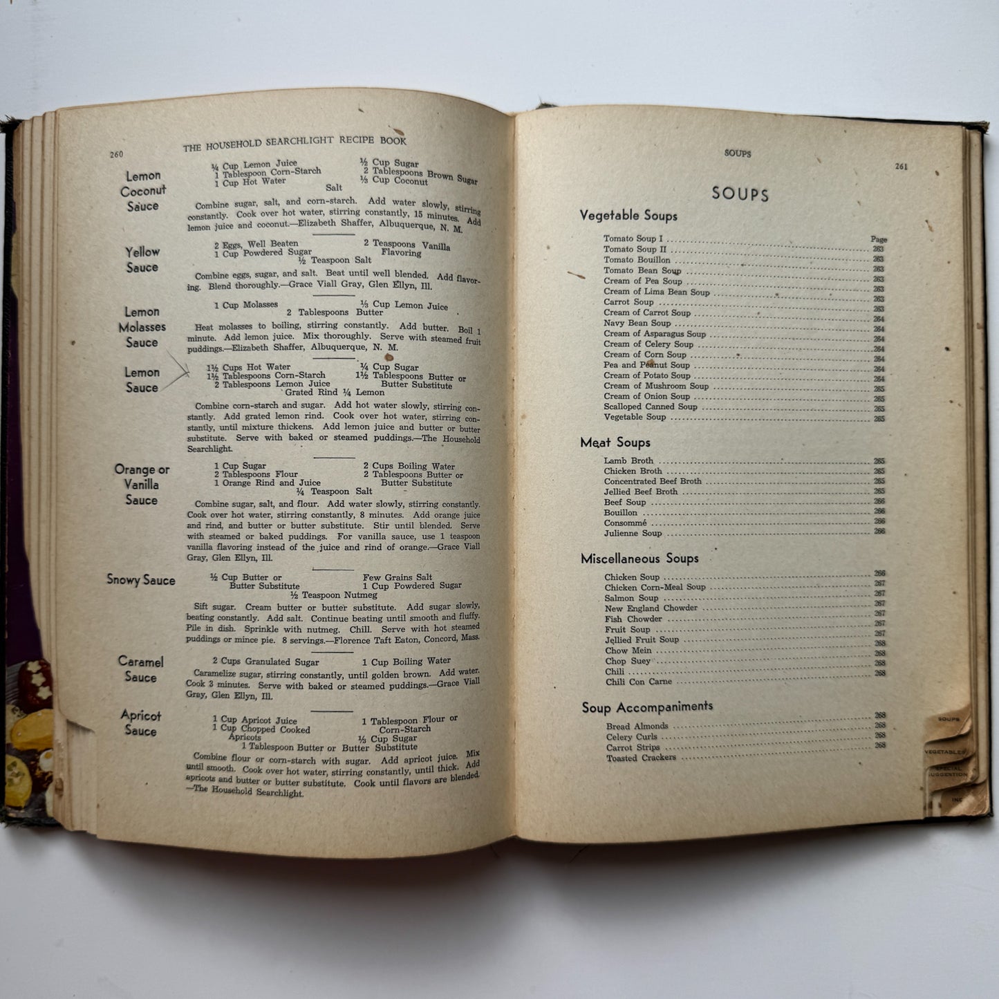 Searchlight Recipe Book, 1944, Household Magazine Tabbed Hardcover