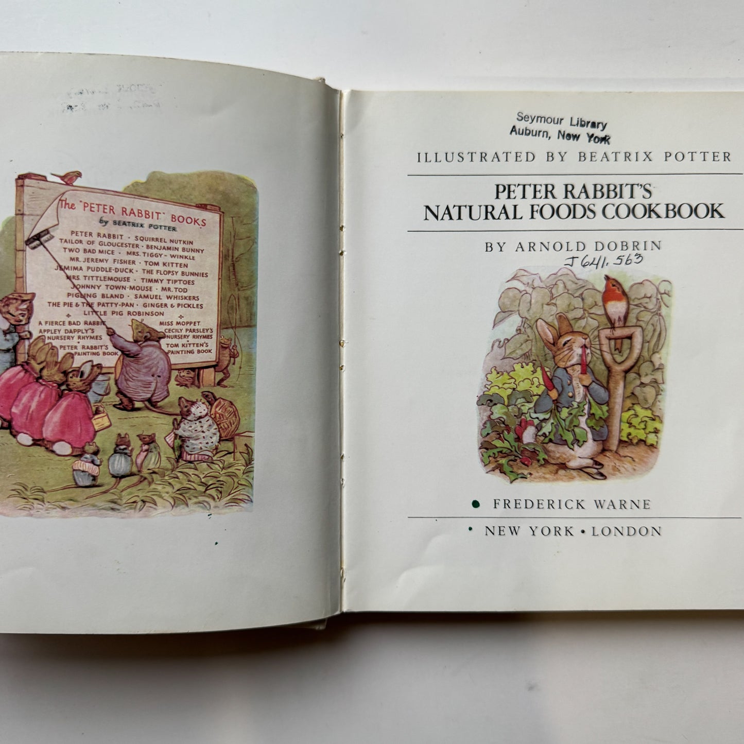 Peter Rabbit's Natural Foods Cookbook, 1977 Beatrix Potter