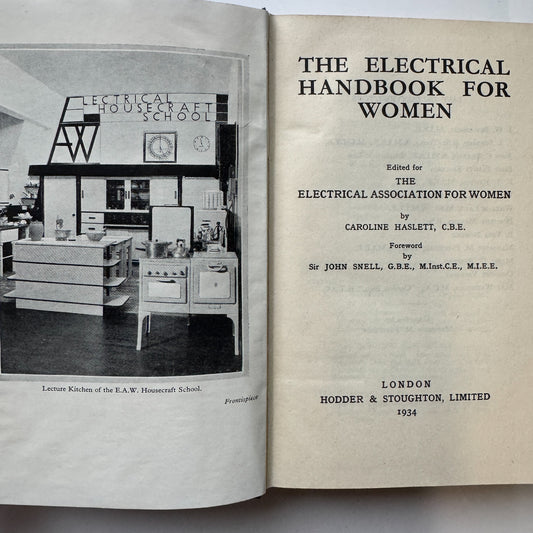 The Electrical Handbook for Women, 1934, Illustrated Hardcover