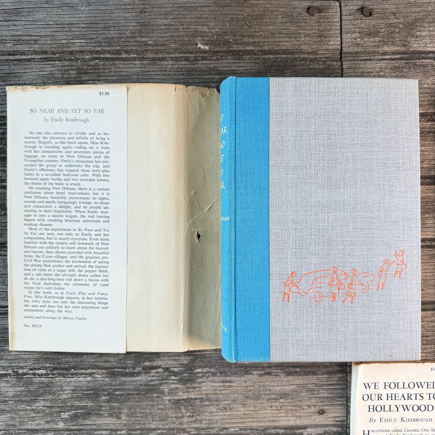 Set of 3 Emily Kimbrough Books: Pleasure By the Busload (First Edition, 1961), We Followed Our Hearts to Hollywood (1943), So Near and Yet So Far (1955)