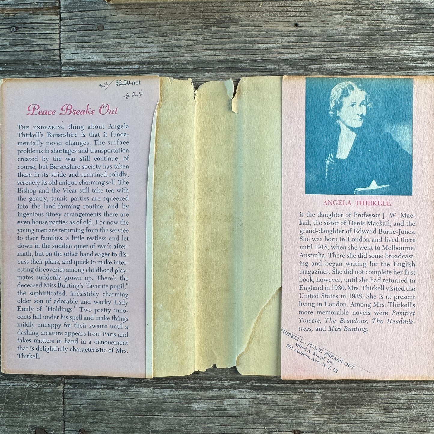 Peace Breaks Out, Angela Thirkell, 1947, Borzoi Books, First American Edition