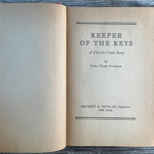 Keeper of the Keys, Earl Derr Biggers, 1932, A Charlie Chan Story