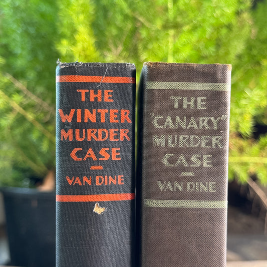 Set of 2 S.S. Van Dine Mystery Novels: The Winter Murder Case (1939) and The Canary Murder Case (1927)