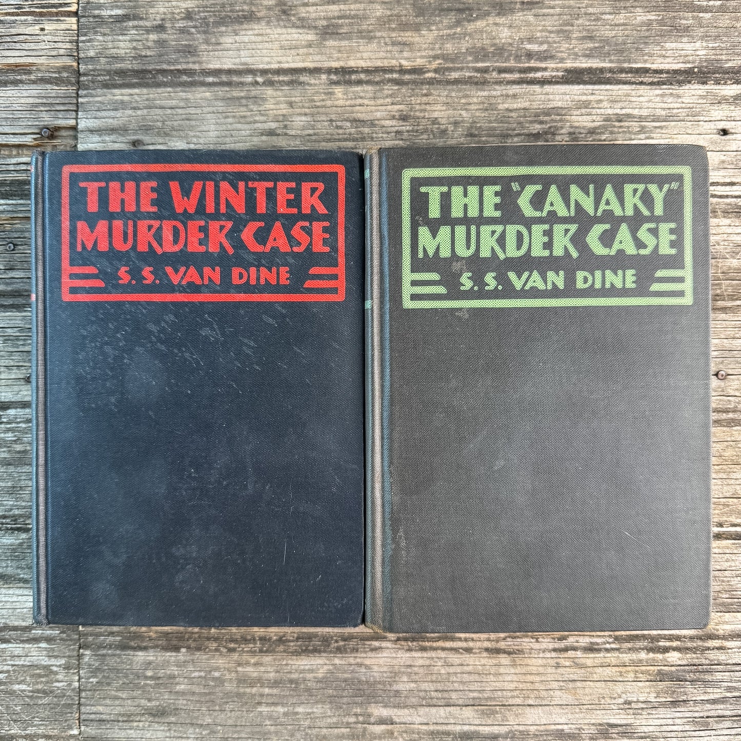 Set of 2 S.S. Van Dine Mystery Novels: The Winter Murder Case (1939) and The Canary Murder Case (1927)