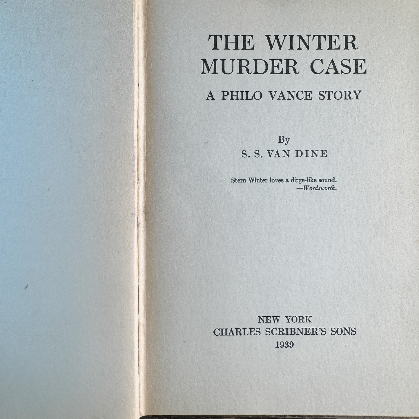 Set of 2 S.S. Van Dine Mystery Novels: The Winter Murder Case (1939) and The Canary Murder Case (1927)