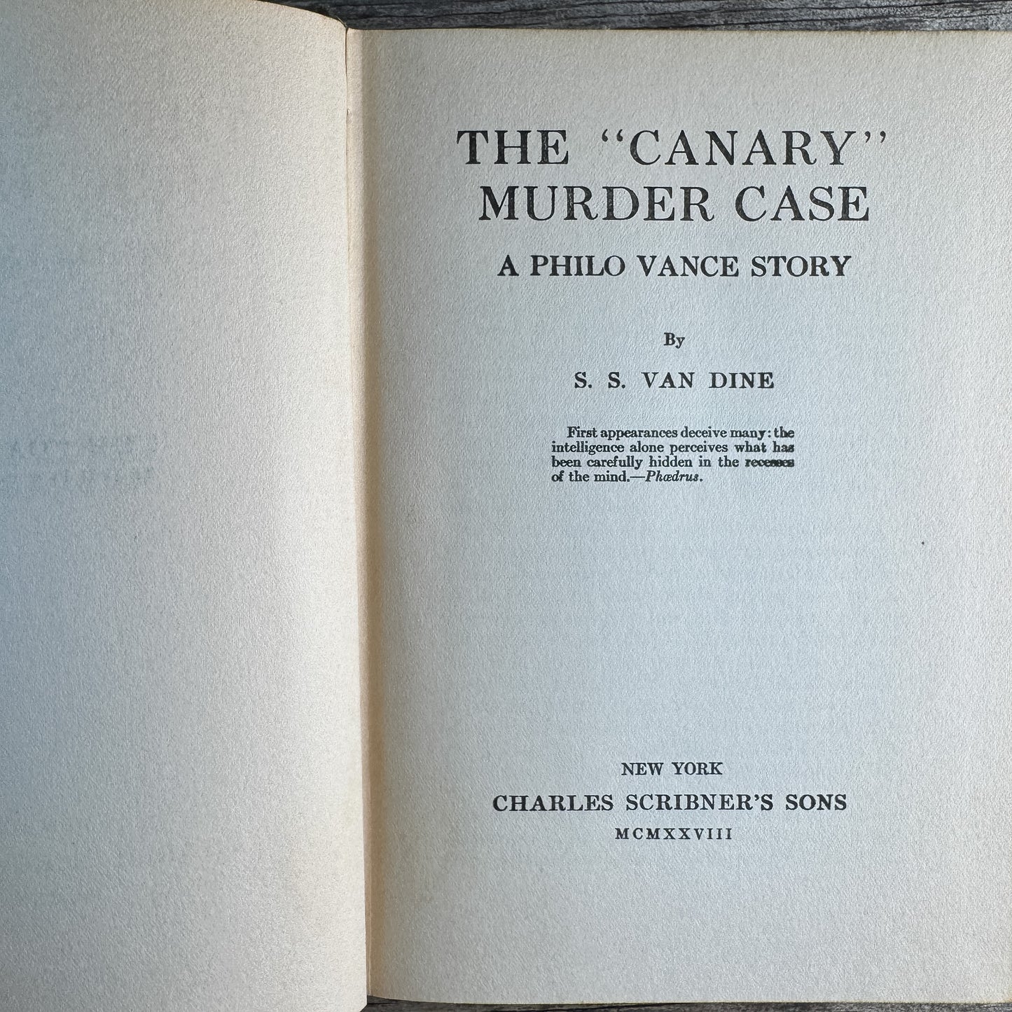 Set of 2 S.S. Van Dine Mystery Novels: The Winter Murder Case (1939) and The Canary Murder Case (1927)