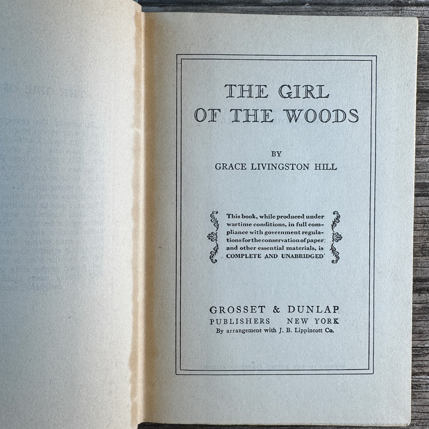 The Girl of the Woods, Christian Romance, Grace Livingston Hill, 1942