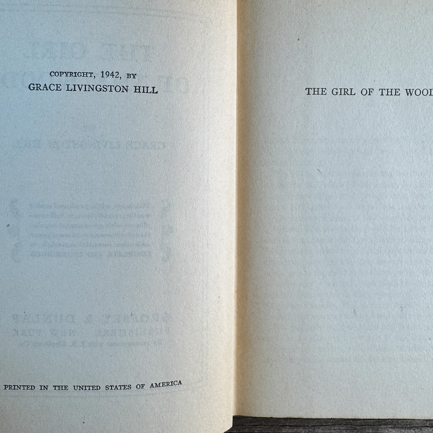 The Girl of the Woods, Christian Romance, Grace Livingston Hill, 1942