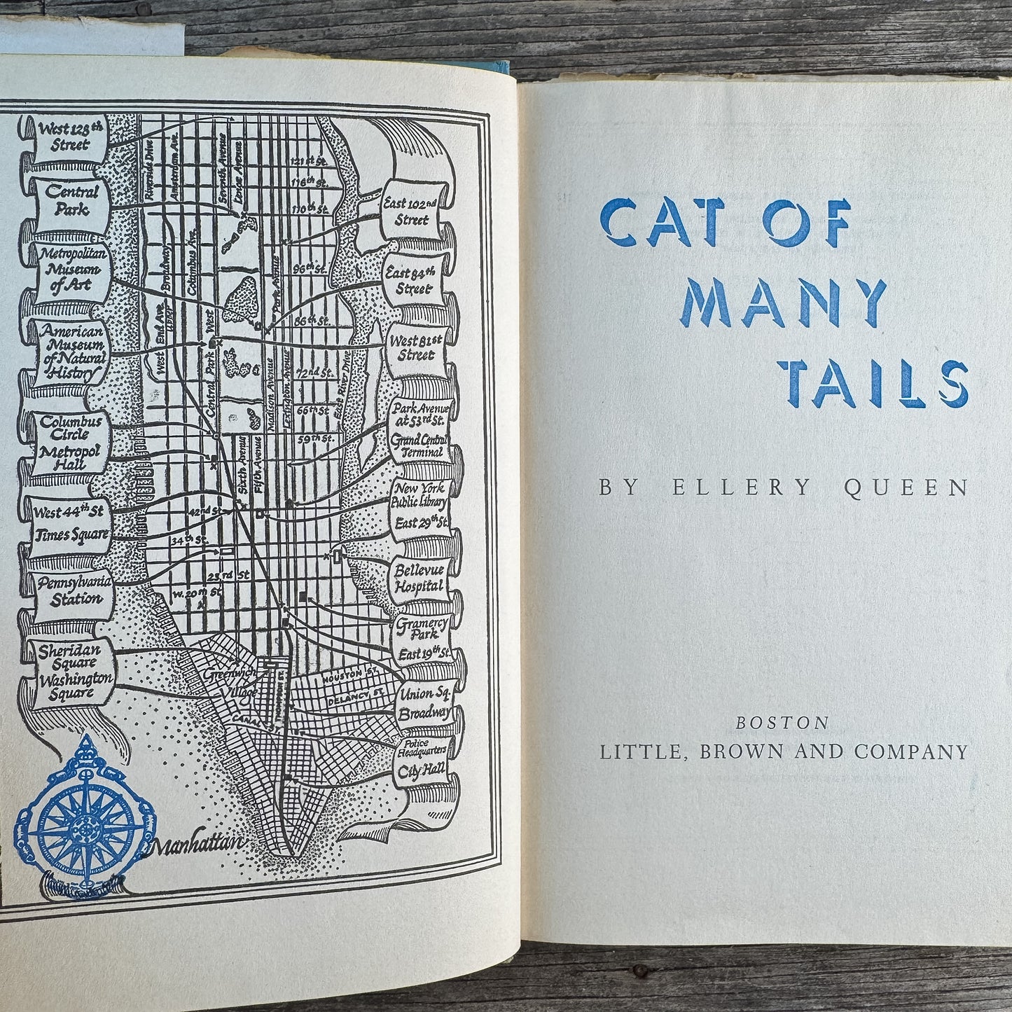 Cat of Many Tales, Ellery Queen, 1949, Book Club Edition, Mystery Novel