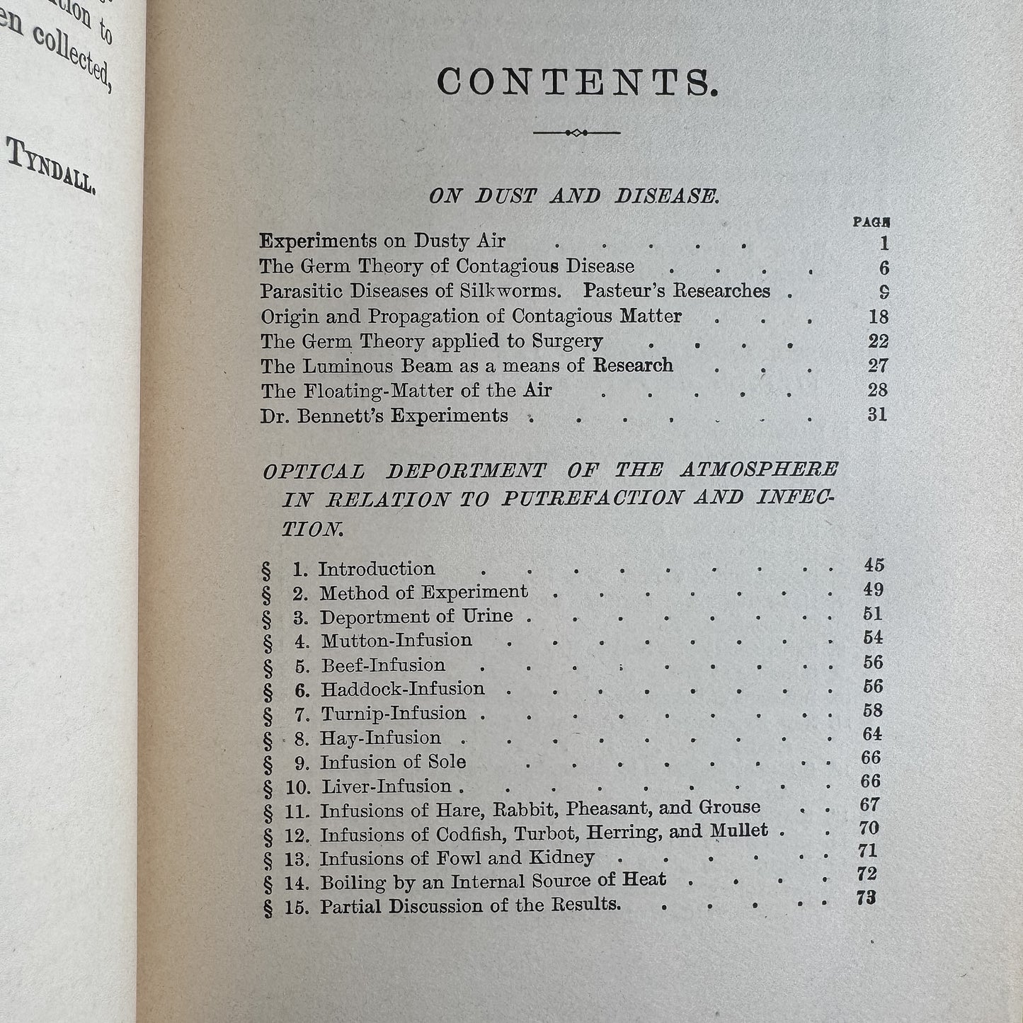 Essays on the Floating Matter of the Air in Relation to Putrefaction and Infection, John Tyndall, 1895