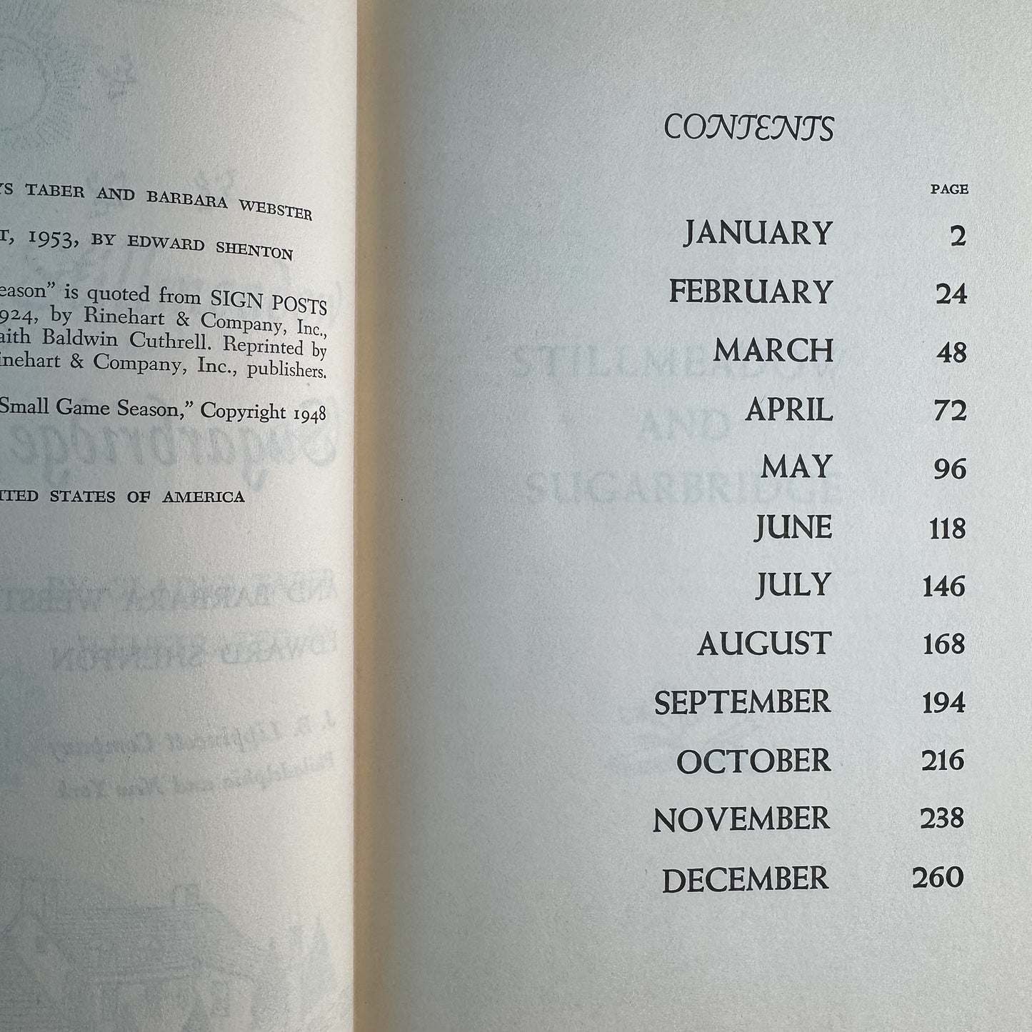 Stillmeadow and Sugarbridge, Gladys Taber and Barbara Webster, 1953, Book Club Edition