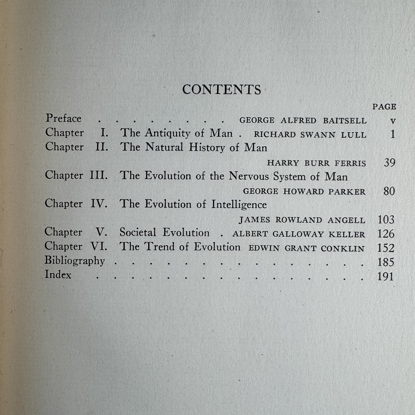 The Evolution of Man, R. S. Lull and Others, 1922, Yale University Press, Lectures Before the Yale Chapter of Sigma Chi 1921-1922