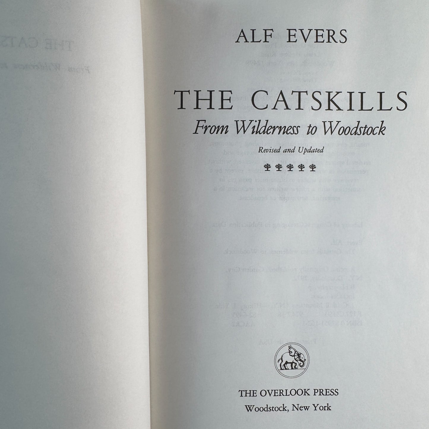 The Catskills: From Wilderness to Woodstock, Alf Evers, 1982