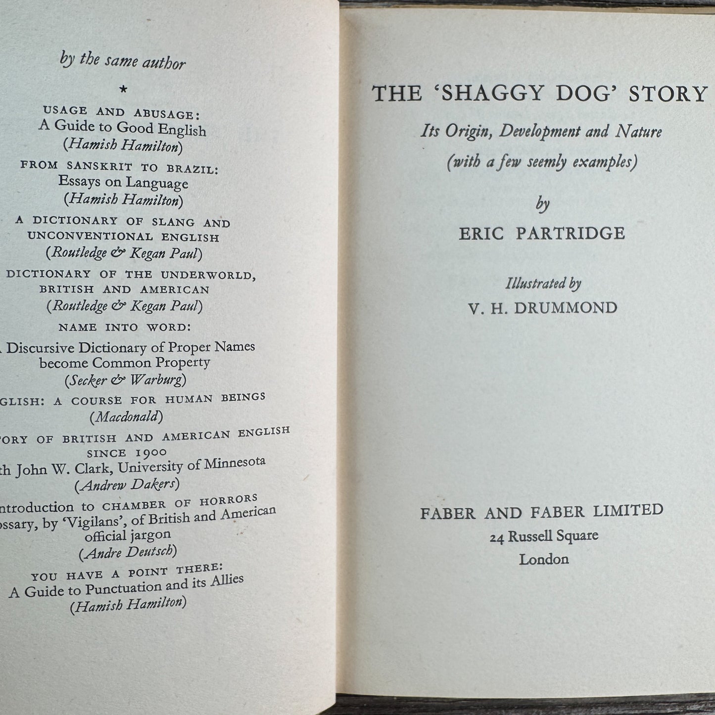 The 'Shaggy Dog' Story, Eric Partridge, 1953