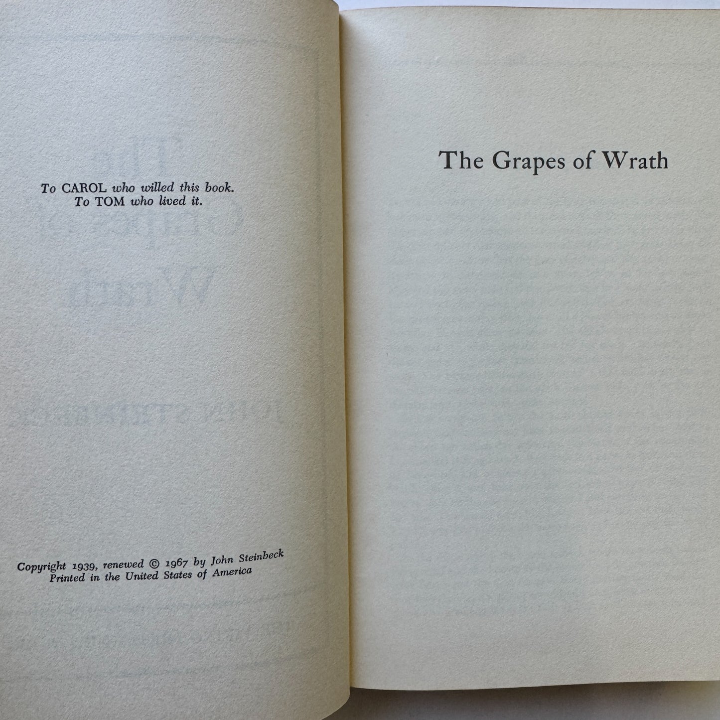 The Grapes of Wrath, John Steinbeck, 1967
