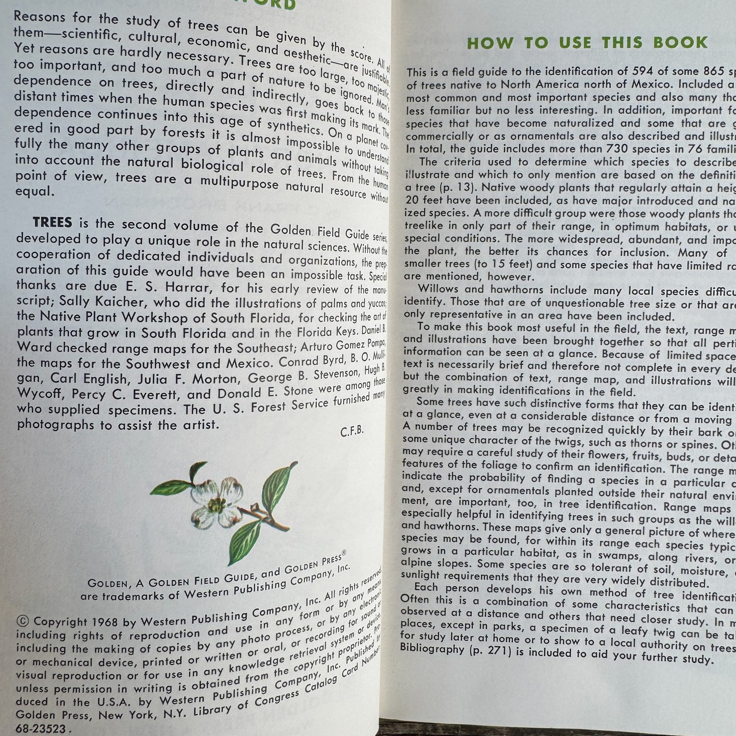Trees of North America, A Golden Guide Paperback, Vintage 1968