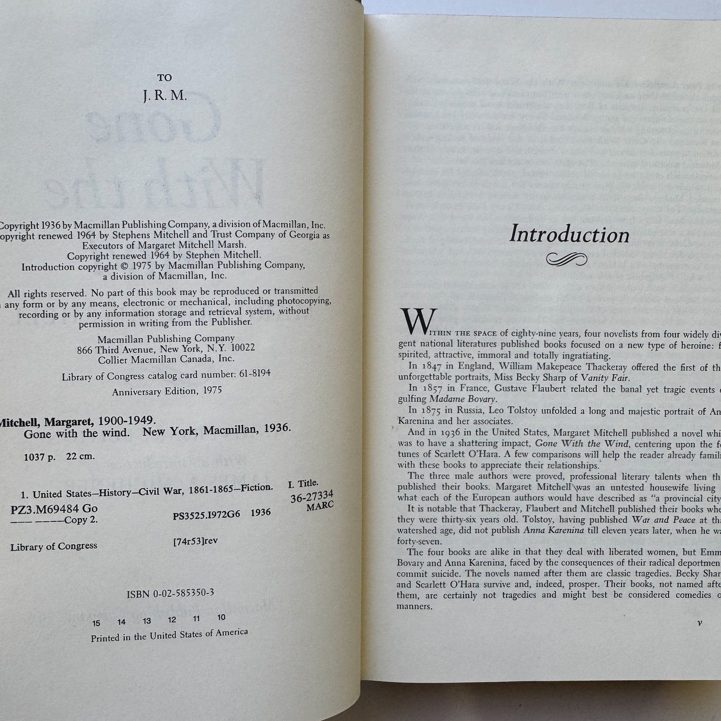 Gone With the Wind, Margaret Mitchell Anniversary Edition, 1975, Hardcover