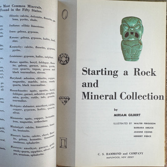 Starting a Rock and Mineral Collection, Miriam Gilbert, 1961 Hardcover