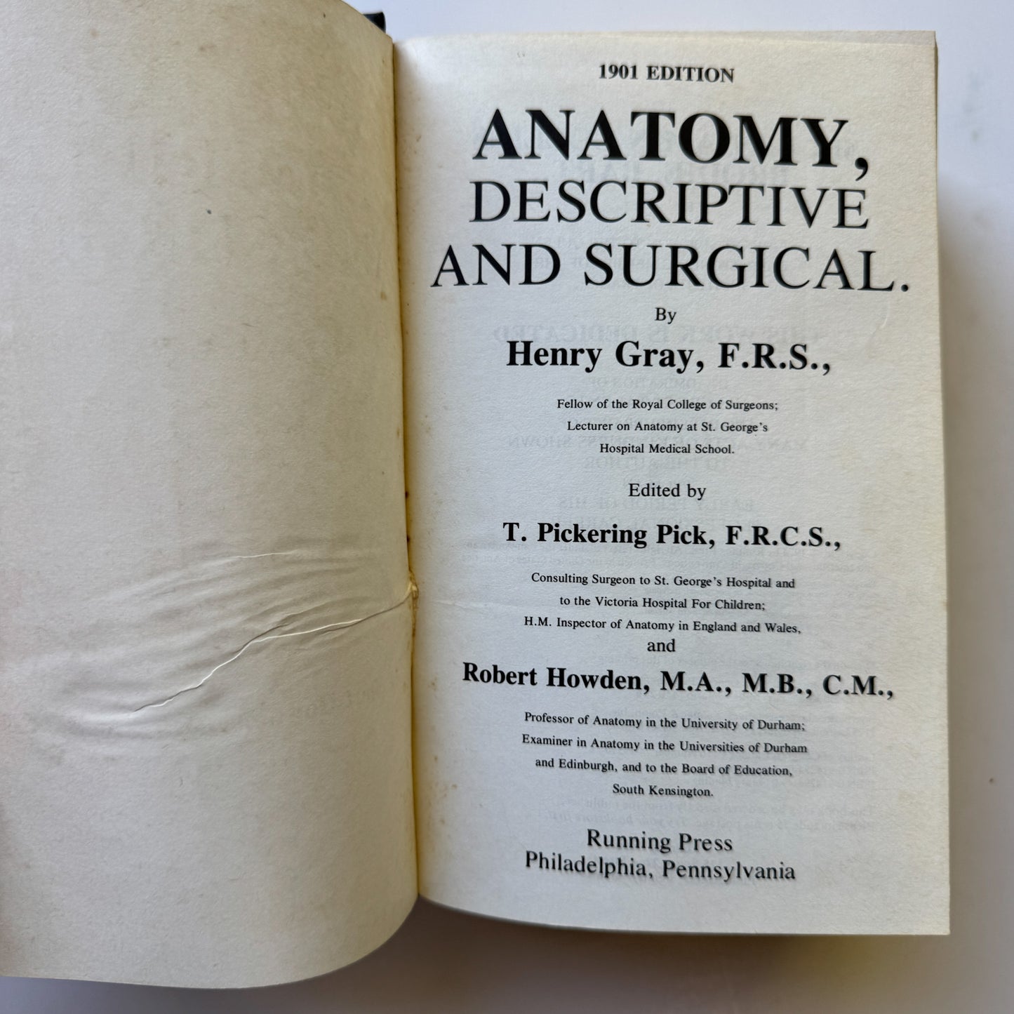 Gray's Anatomy, Descriptive and Surgical, 1974 Reprint of 1901 Edition