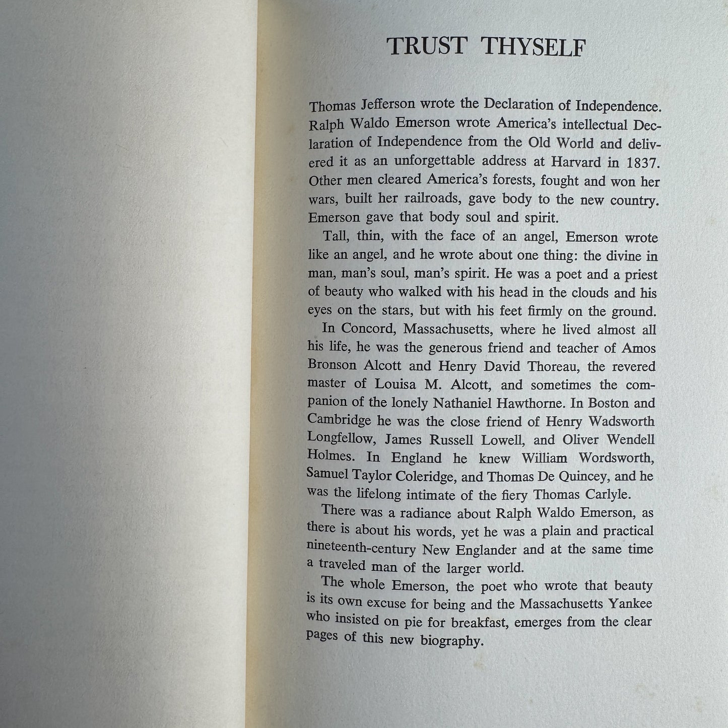 Trust Thyself: A Life of Ralph Waldo Emerson for Young People