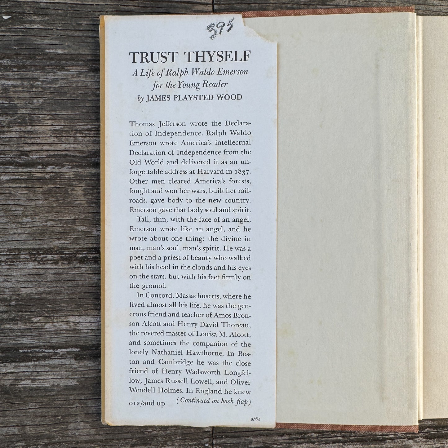 Trust Thyself: A Life of Ralph Waldo Emerson for Young People