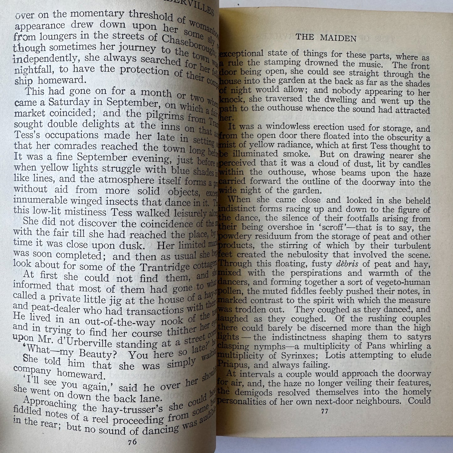 Tess Of the D'Urbervilles, Thomas Hardy, Harper's Modern Classics 1935 Green HC