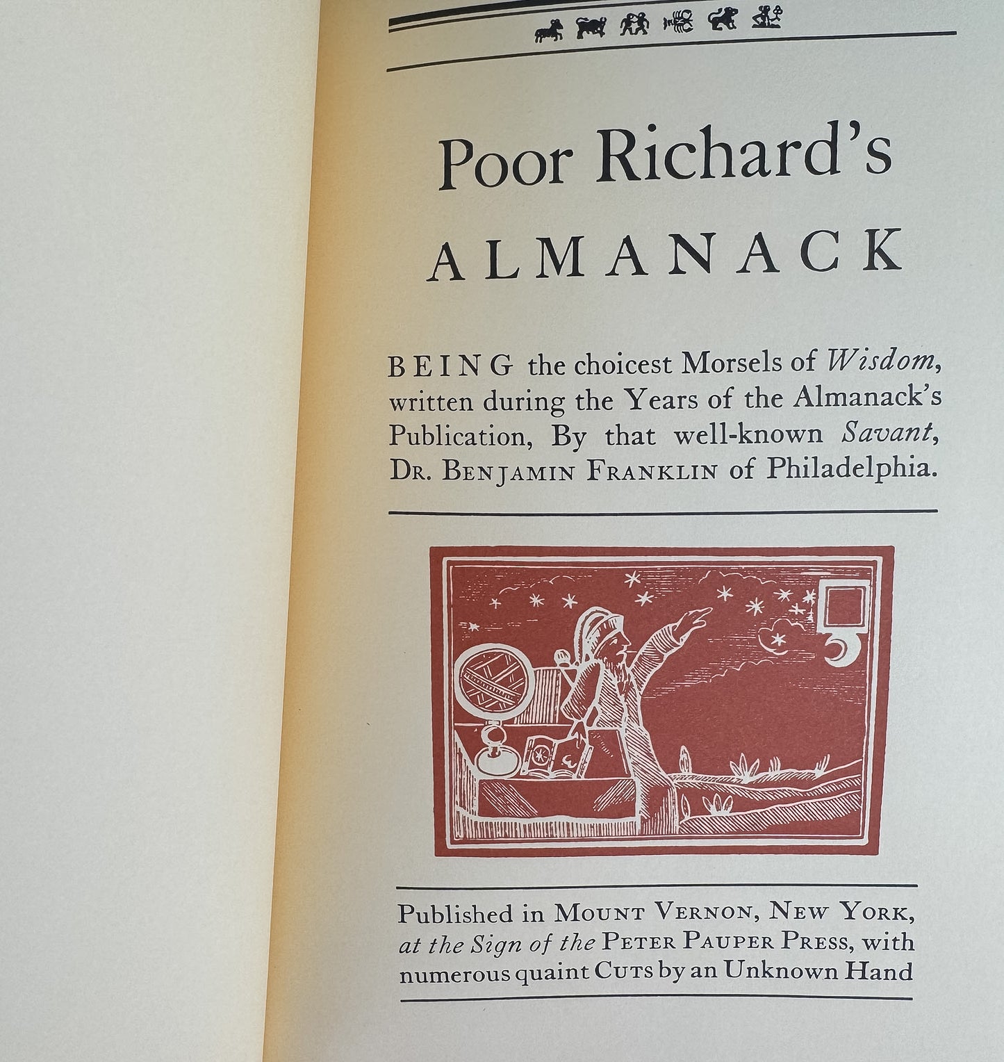 Poor Richard's Almanack, Benjamin Franklin, Peter Pauper Press Edition
