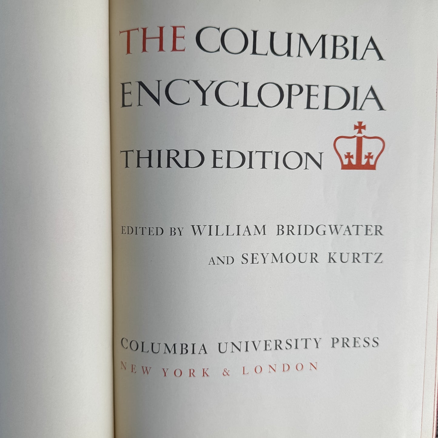The Columbia Encyclopedia, Third Edition, William Bridgewater and Seymour Kurtz, 1963