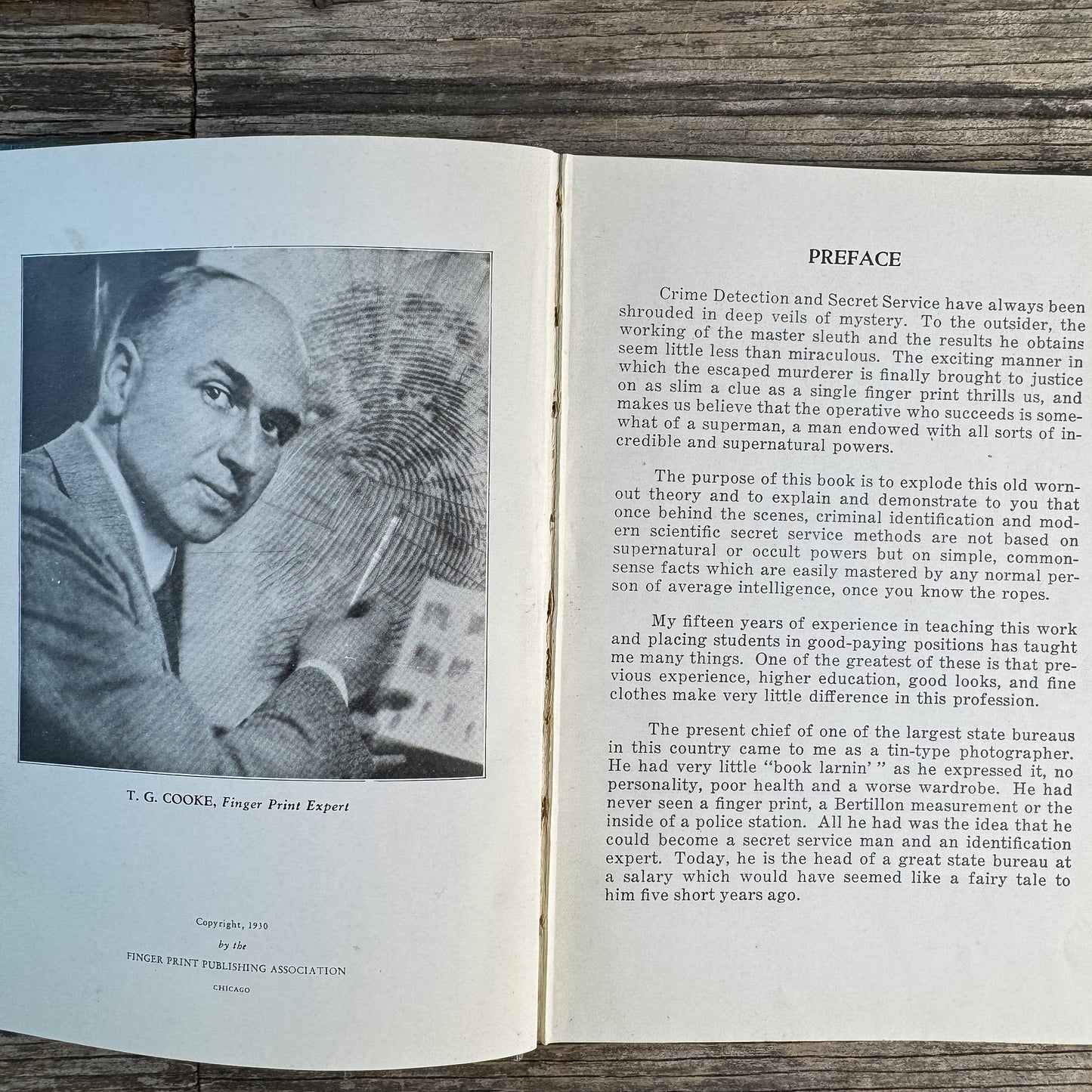 Finger Prints, Secret Service, Crime Detection, T.G. Cooke, 1930 Second Edition