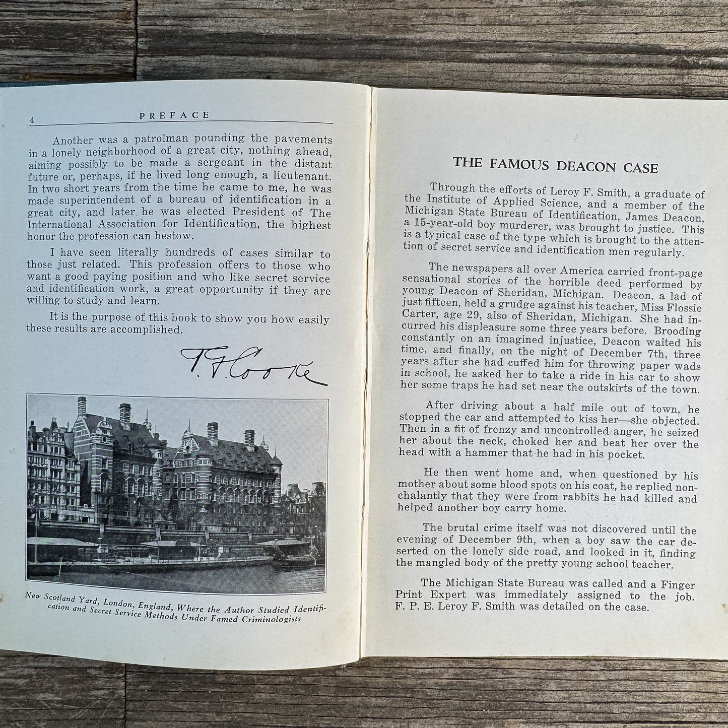 Finger Prints, Secret Service, Crime Detection, T.G. Cooke, 1930 Second Edition