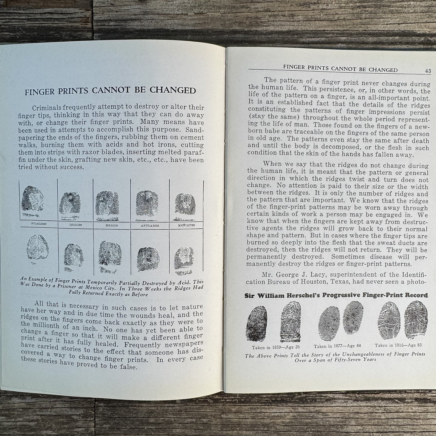 Finger Prints, Secret Service, Crime Detection, T.G. Cooke, 1930 Second Edition