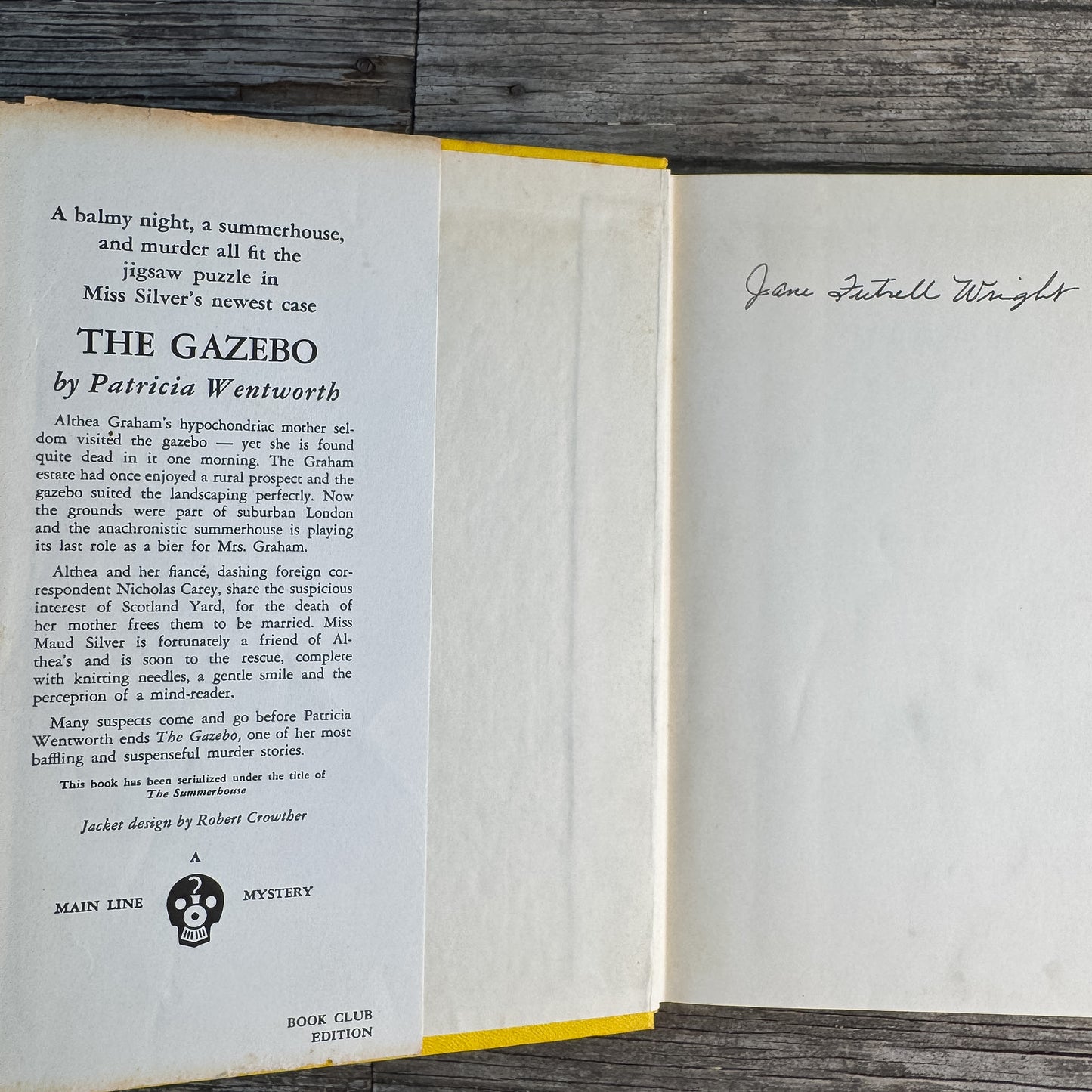 The Gazebo, Patricia Wentworth, 1955 Book Club Edition