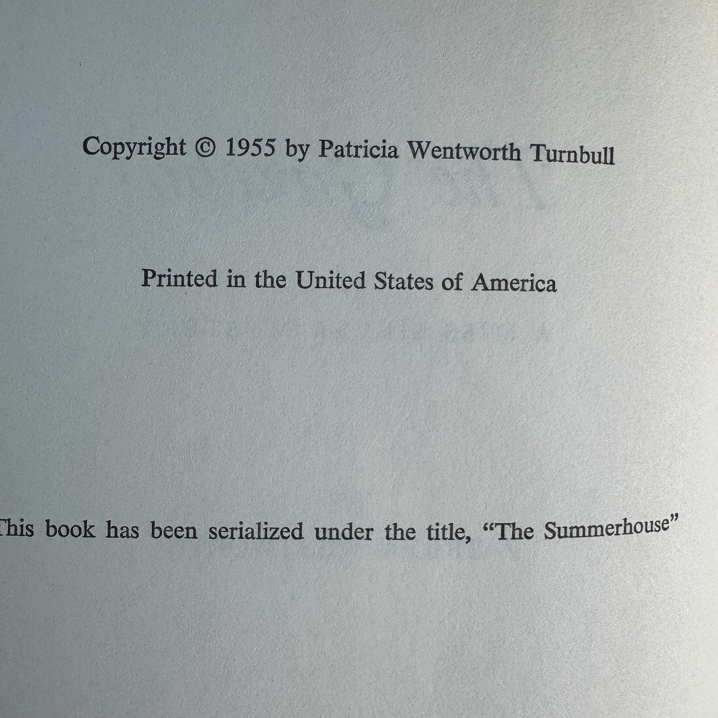 The Gazebo, Patricia Wentworth, 1955 Book Club Edition