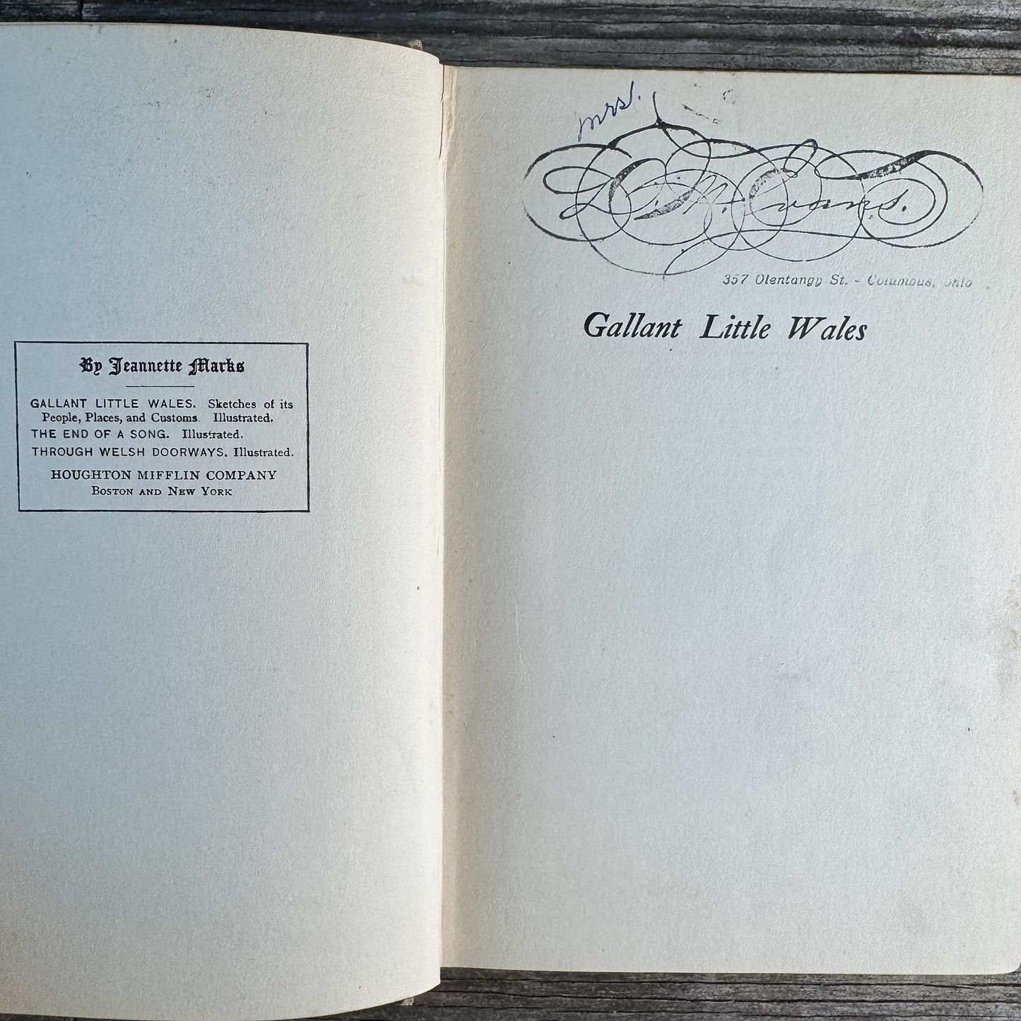 Gallant Little Wales, Jeannette Marks, 1912