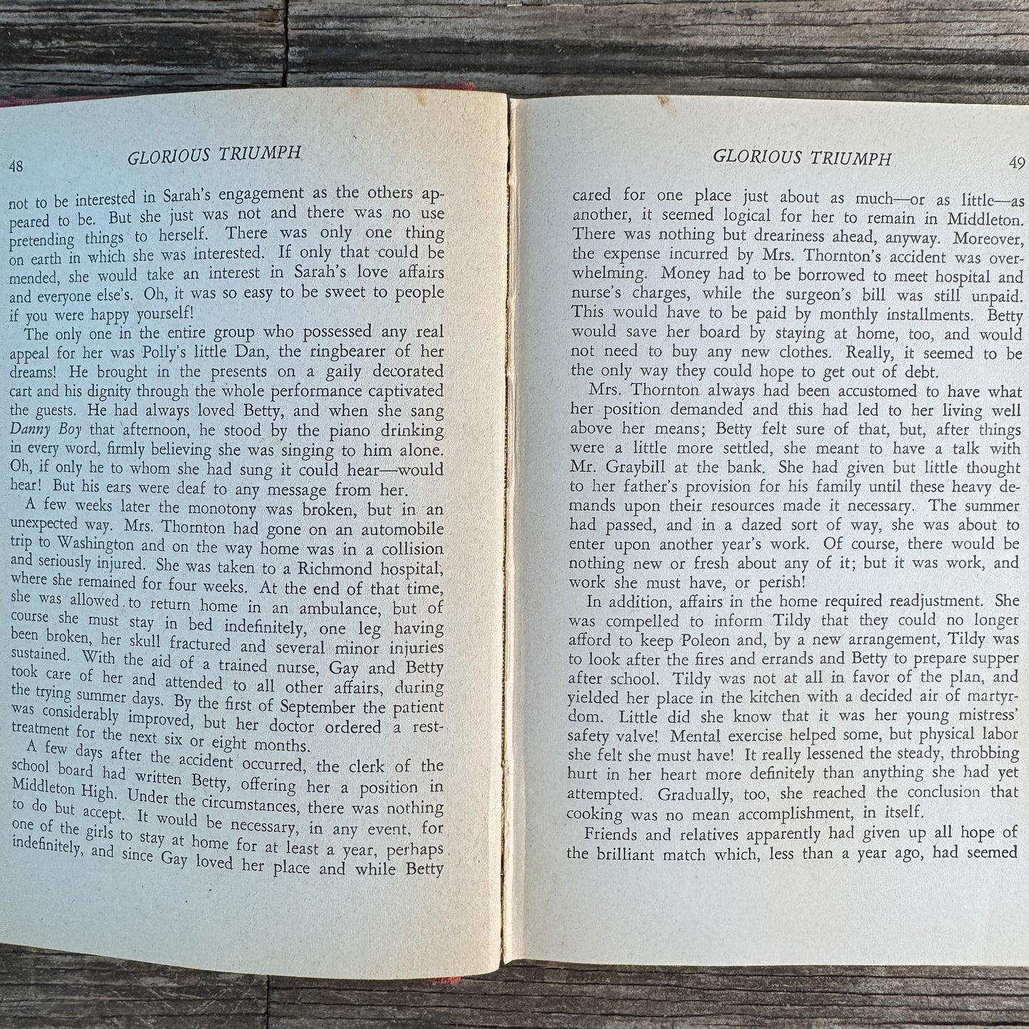 Glorious Triumph, Louise Harrison McCraw, 1938 Christian Fiction