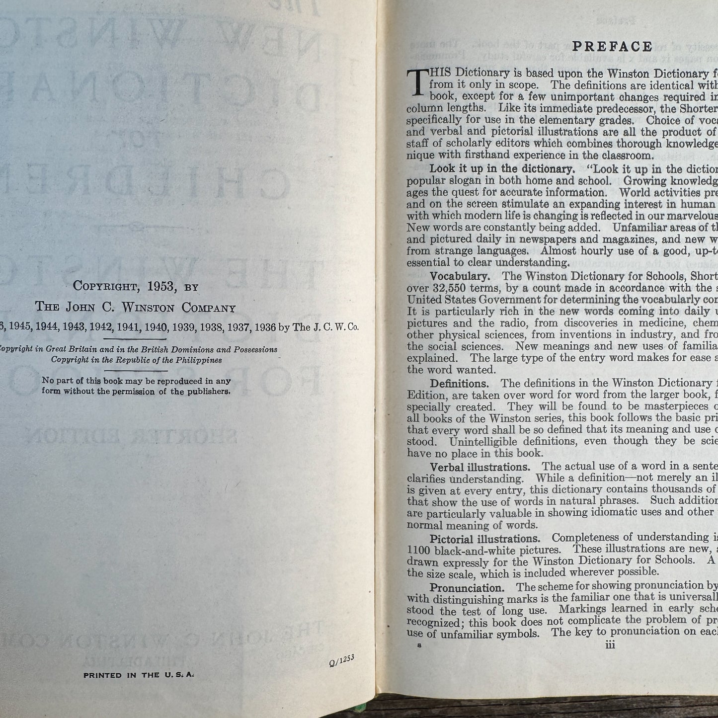 The Winston Dictionary for Children, 1953