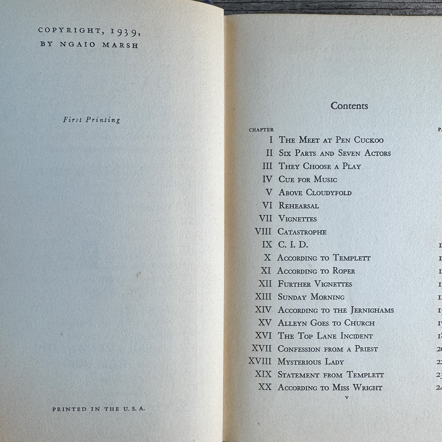 Overture to Death, Ngaio Marsh, 1939, First Printing Mystery
