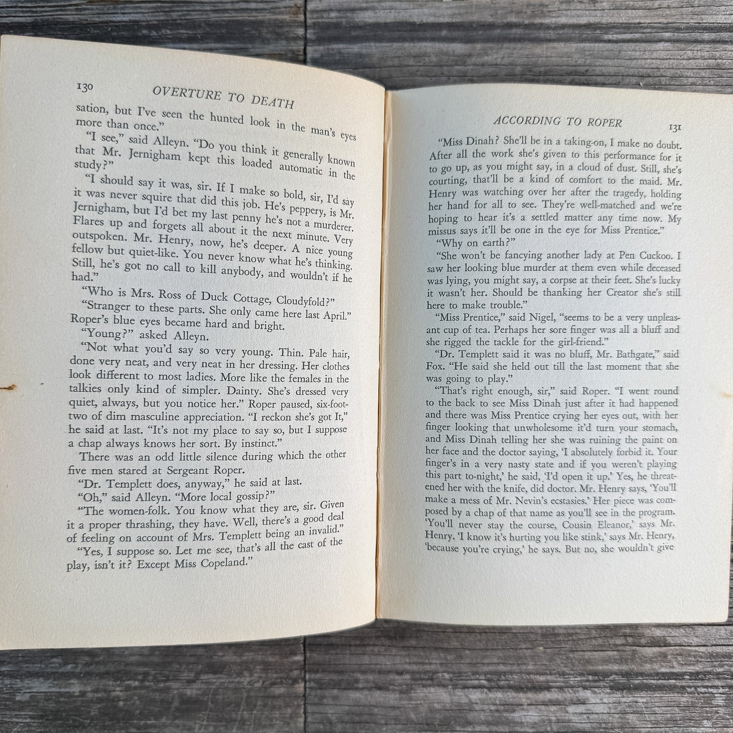 Overture to Death, Ngaio Marsh, 1939, First Printing Mystery