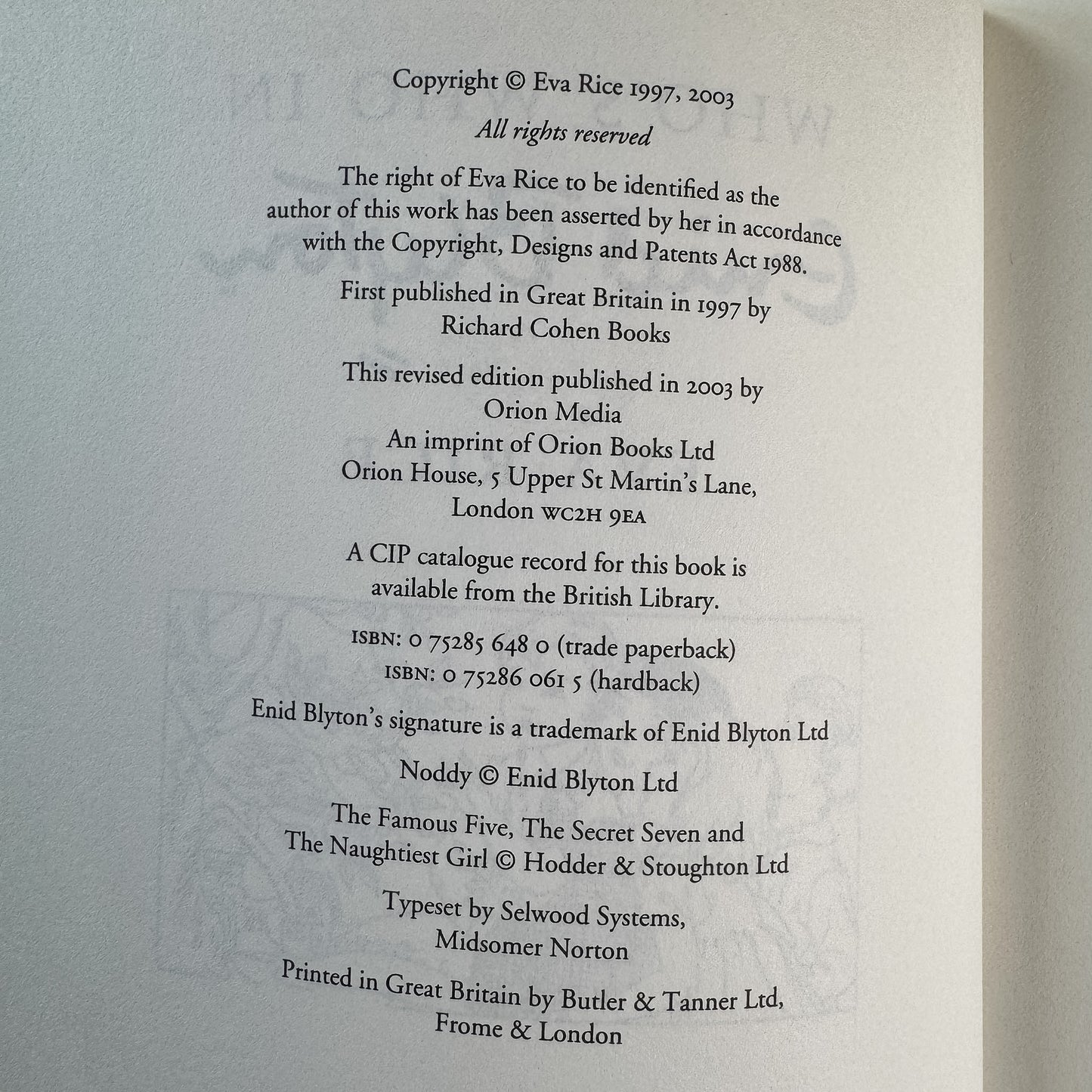 Who's Who in Enid Blyton, Eva Rice, 2003