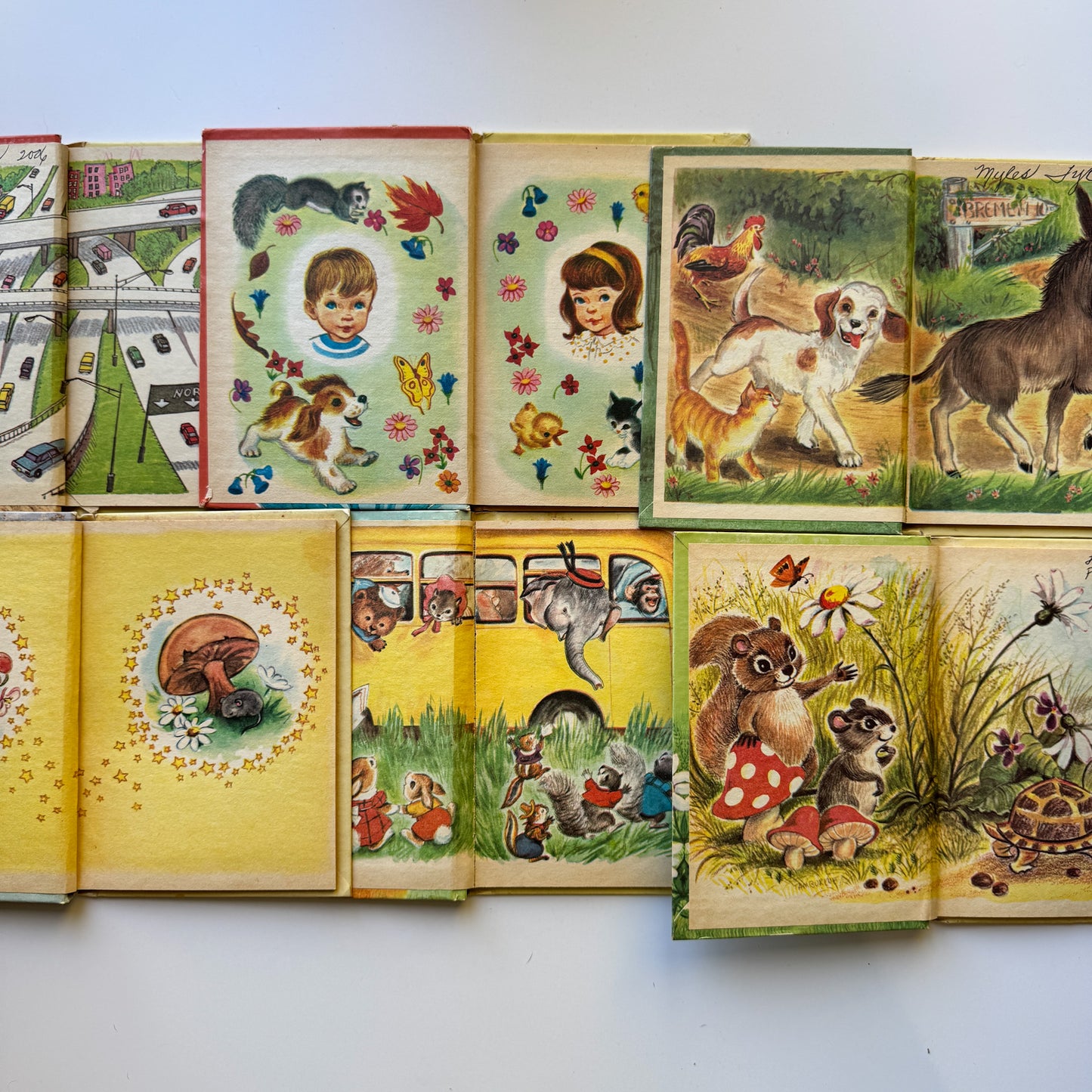 Vintage Rand McNally Junior Elf Books, Mid Century Modern Picture Book Bundle