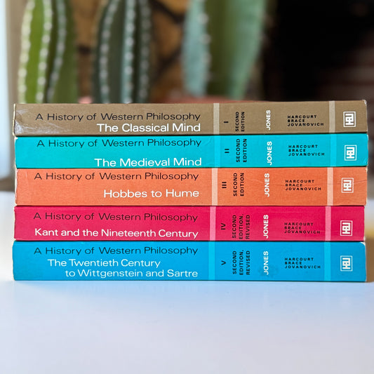 A History of Western Philosophy, 5 Volume Set by W. T. Jones, Second Edition, Revised, Vintage Scholarly Paperback Collection