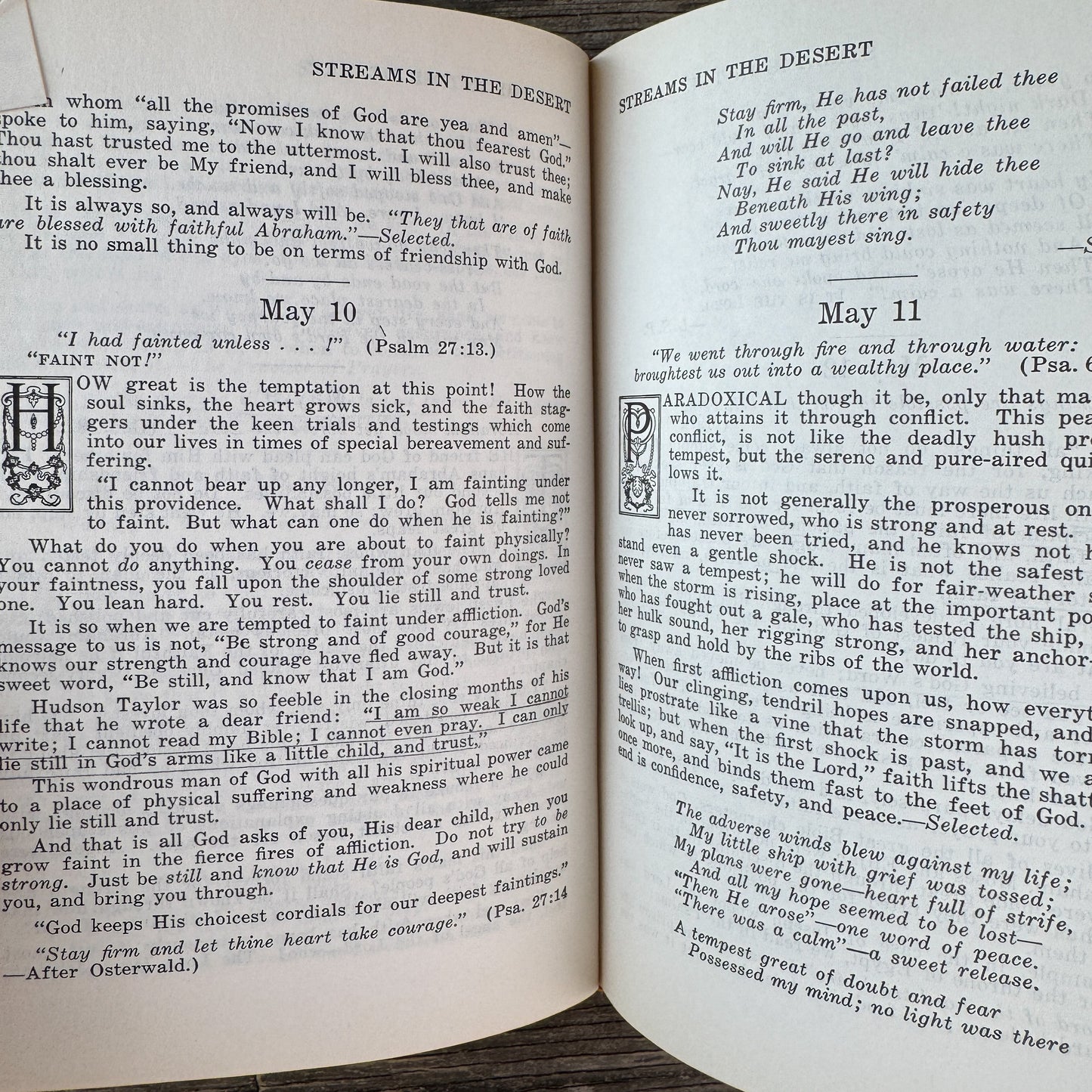 Streams in the Desert, Volume One, Mrs. Charles E. Cowman, 1969 (58th printing)