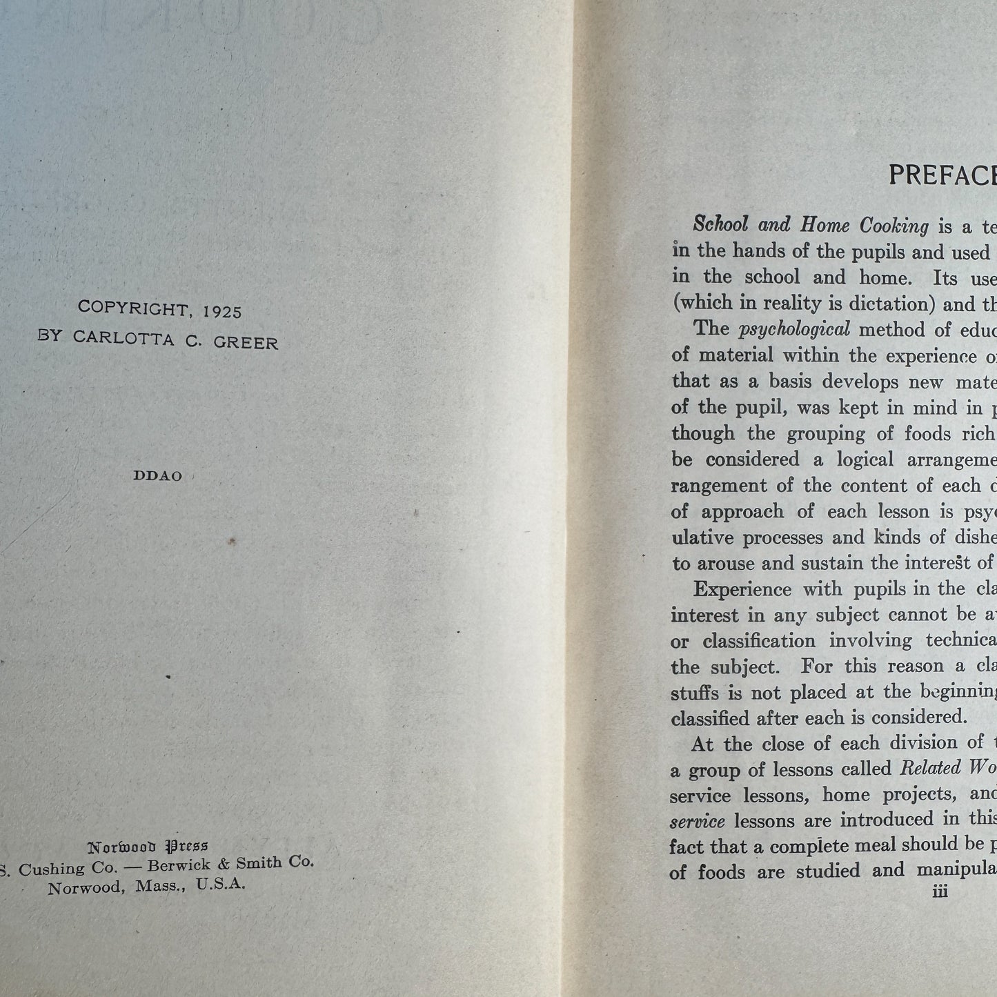School and Home Cooking, Carlotta C. Greer, 1925